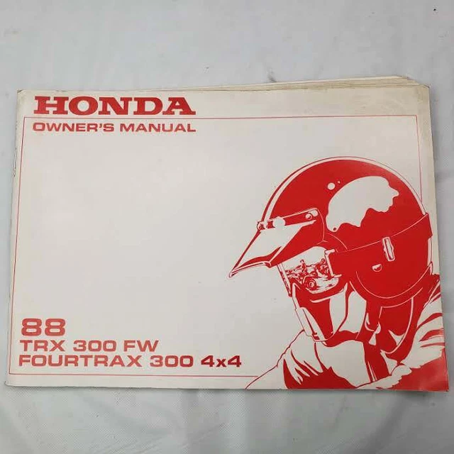 1988 Honda TRX300 Fourtrax  TRX 300 FW Owners Manual Book OEM ORIGINAL