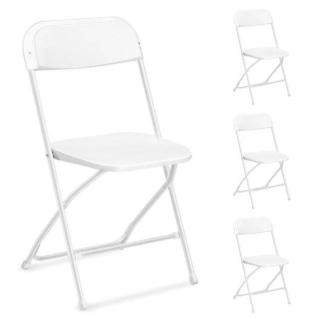 12 Commercial Chairs w/ Steel Frame Plastic Seat Folding Stackable Wedding Party