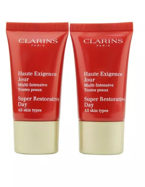 Clarins Super Restorative Day Cream For All Skin Types New Sealed ( 2 x 15ml )