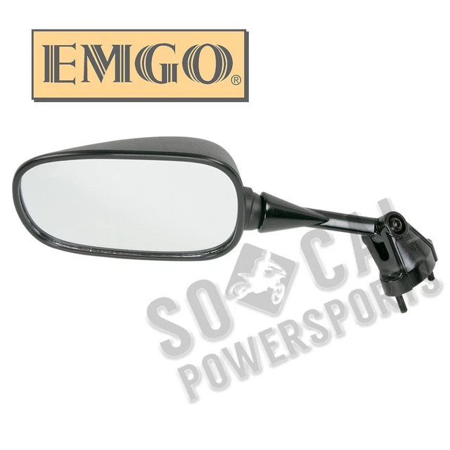 EMGO Replacement Mirror for 04-07 Kawasaki ZX10/ZX6RR/636 Left Side Black