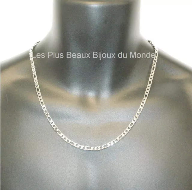 Collier HOMME CHAINE Maille FIGARO 5mm ACIER Inoxydable