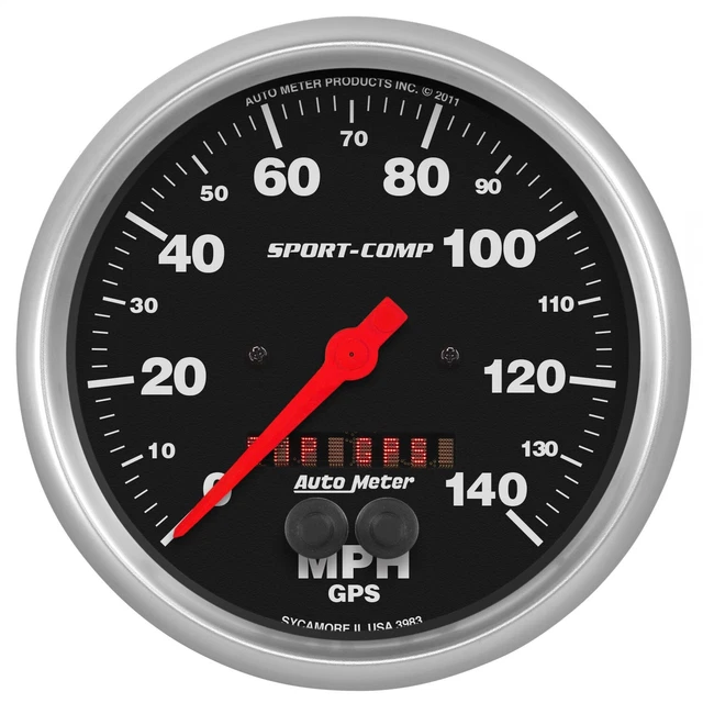 Autometer 3983 Sport-Comp Gps Speedometer 5" 140 Mph W/Rally-Nav Display