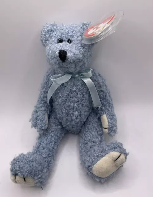 Ty Beanie Baby The  Attic Treasures Collection Bluebeary Bear Tag In Protector