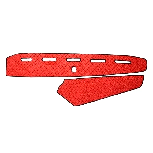 Tapis De Tableau De Bord Pour Camion Volvo FH4 – Noir Avec Coutures Rouges – Cuir Eco 3 Couches – Pour Volant à Droite – Modèle RLMFD09BR - 6