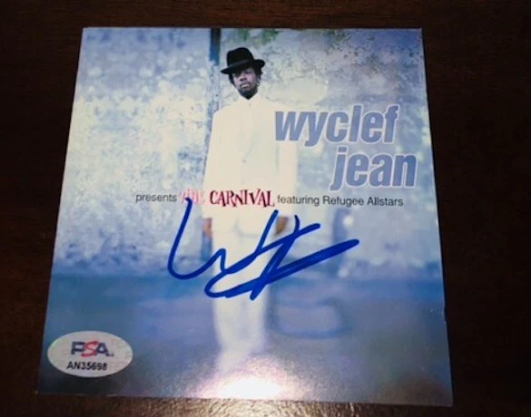 Wyclef Jean The Carnival Fugees Signed CD Cover PSA RARE B