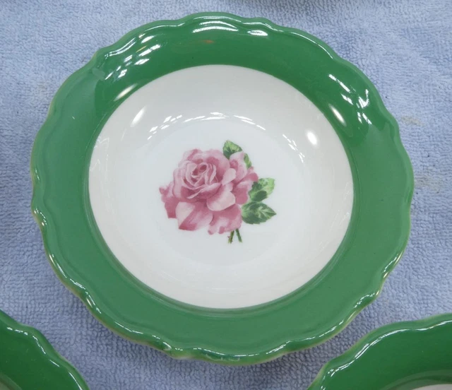 8 SYRACUSE CHINA Rose Fruit Vegetable Bowls Possibly Great Northern Railroad ! 3