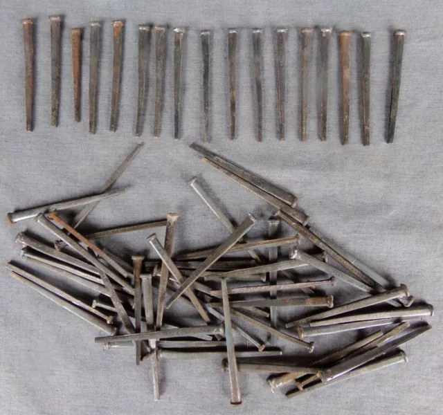 Lot of 22 Antique 4" Square Cut Nails + 64 3" Square Cut Nails