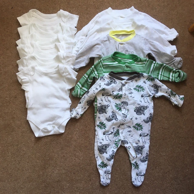 Bundle M&S & Tu Age Up To 1 Month Unisex Baby Babygrows sleepsuits bodysuits VGC