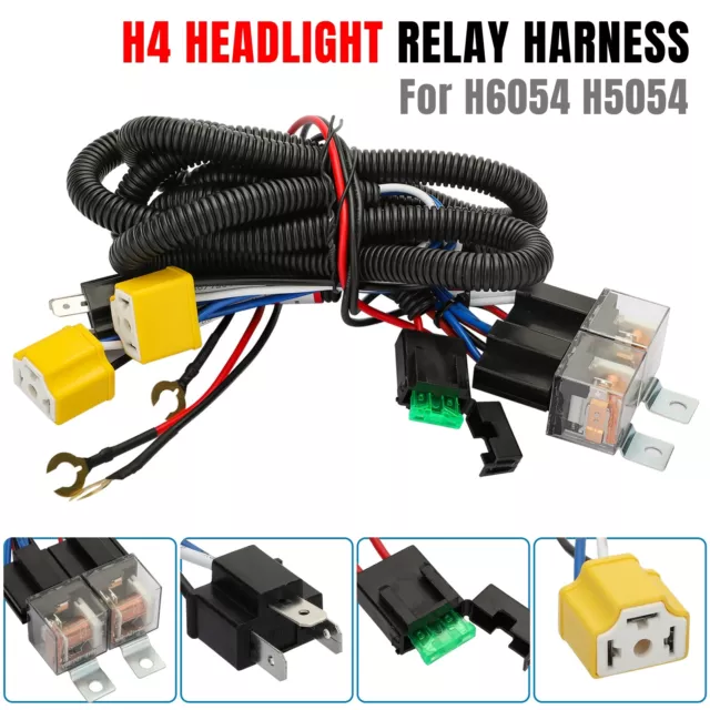 H4 LED Headlight Brightness Intensifier Wiring Harness for Toyota Nissan Pickup
