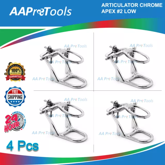 (4 PK) Dental Lab Articulator Chrome Plated #2 Low Arch Denture Adjustable