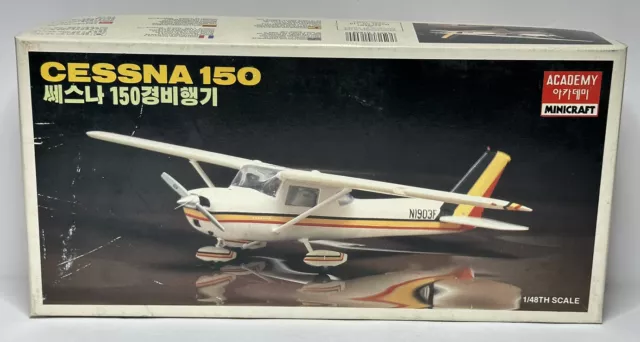 Vtg Academy Model Co Minicraft Cessna 150 Airplane Kit 1/48th Scale - Open Box