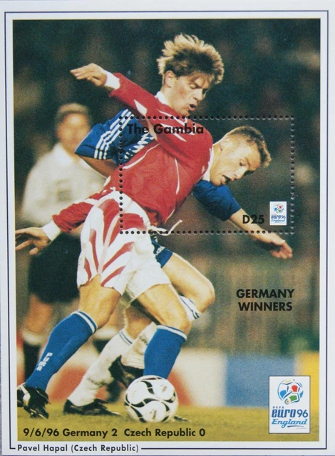 GAMBIA 1996 Block 314 EURO Cup 96 Fußball EM Soccer Footbal Pavel Hapal **