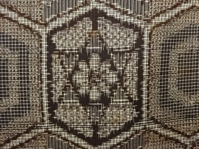6667554: Japanese Kimono / Antique Kimono / Doro Oshima Tsumugi / Woven Floral K