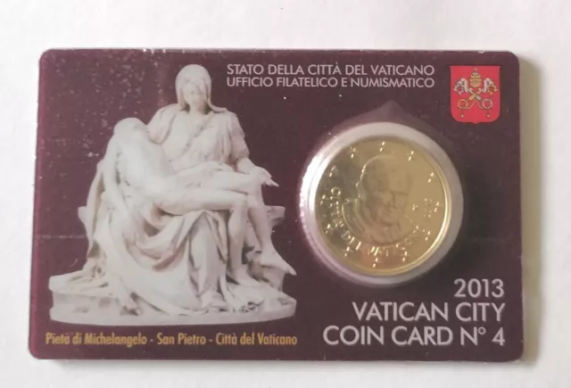 Vatikan offiz. Coin Card 2013 Nr. 4 mit 50 Cent Papst Benedikt,