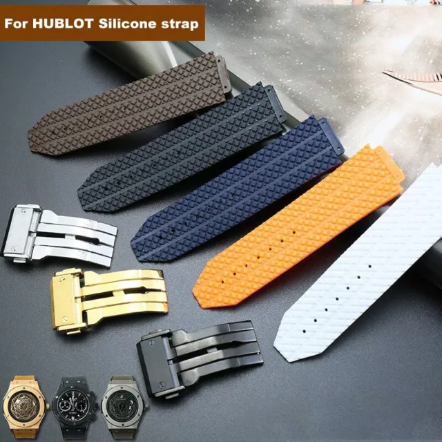 24 26mm Rubber Silicone Watchband Strap For Hublot Big Bang Classic Fusion New