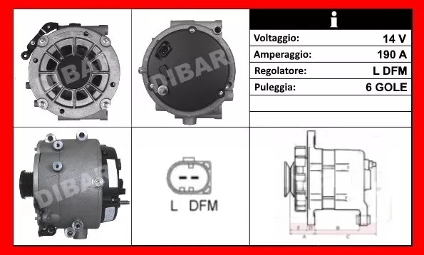 Alternatore Ad Acqua 190 Ah Mercedes Classe Ml 270 Cdi 120 Kw Da 99 A0001502550 2