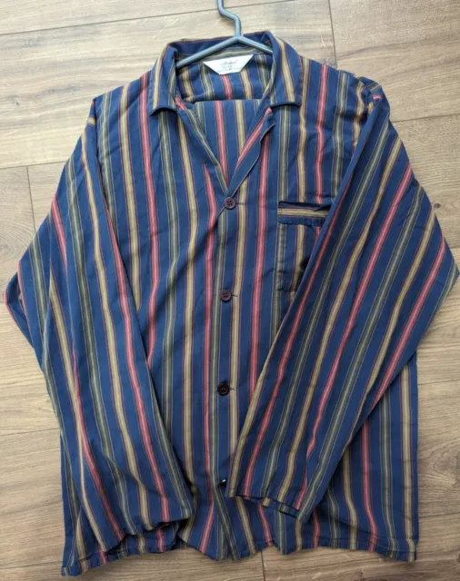 Set pigiami pigiami St Michael da uomo grandi a righe blu cotone vintage M&S anni '90