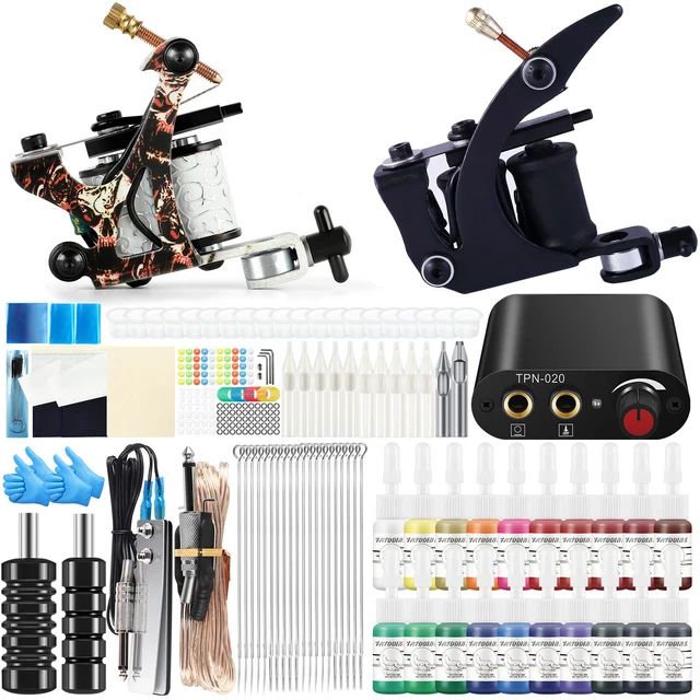 VollständigTattoo-Maschinen-Set Tattoo Starter Kit Nadeln for Tattoo Artists DE