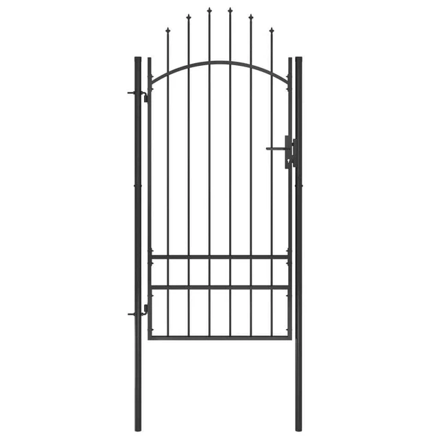 Vidaxl Garden Gate Steel 39.4"X98.4" Black