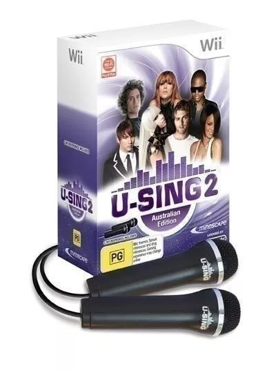 U-Sing 2 Game + 2 mics NEW+AUSSIE! For Nintendo Wii & U Karaoke with microphones