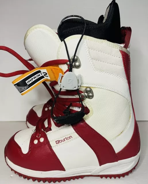 Burton Freestyle Snowboard Boots Red White Women Size 6