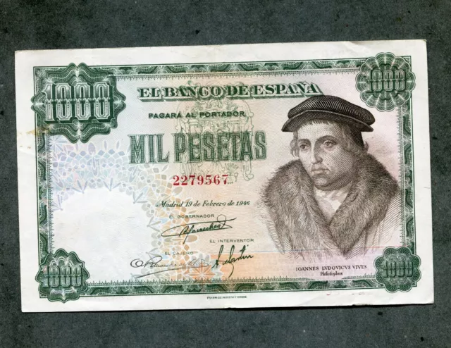 tu_bazar  BILLETE  1000  PESETAS 1946 EBC   APRESTO NUEVO