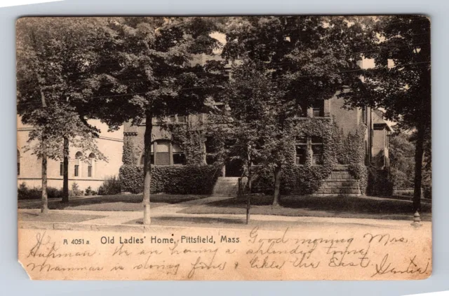 Pittsfield MA-Massachusetts, Old Ladies Home, Antique, Vintage c1908 Postcard