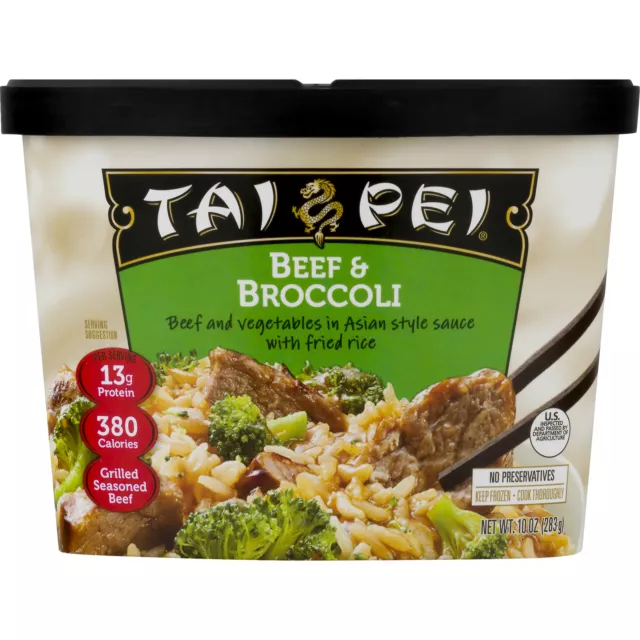 Tai Pei Beef & Broccoli In Asian Style Sauce With Fried Rice, 10 OZ. Tub