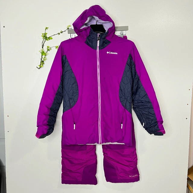 Columbia Bugaboo Winter Snow Jacket and Pants Purple Navy Blue Set Columbia Bugaboo Winter Snow Jacket and Pants Purple Navy Blue Set