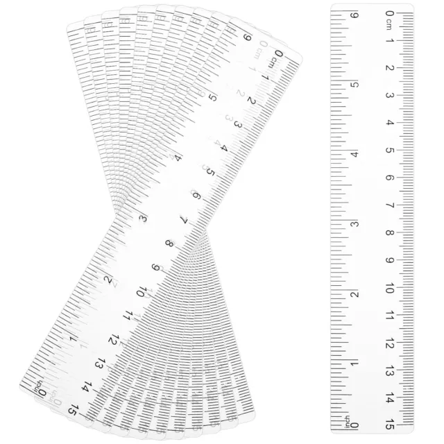 10 Stück Kunststoff Lineal 15Cm Lineal Transparent Lineal 6 Zoll Lineal 15Cm