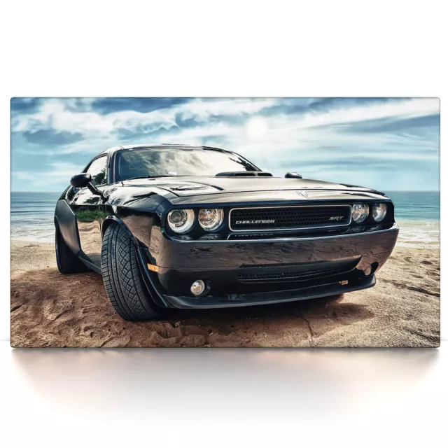 Dodge Challenger, Poster oder Leinwandbild auf Keilrahmen, Wandbild Auto