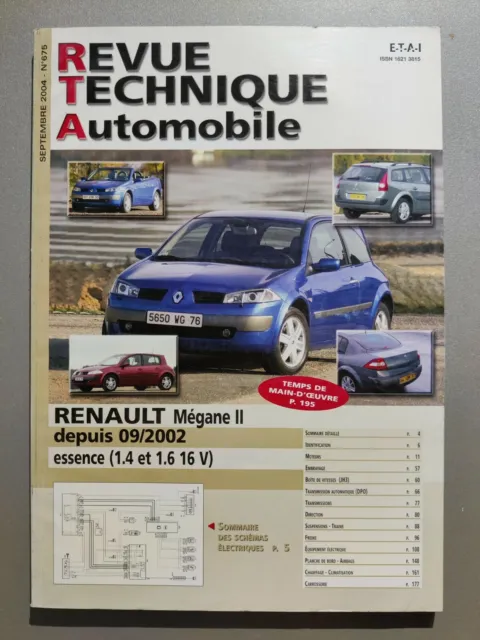 RTA Revue Technique Automobile Renault Mégane II depuis 09/2002 essence