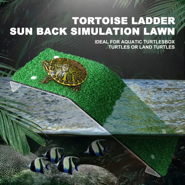 Simulation Grass Ramp Turtle Basking Platform Resting Terrace Water Tank Decor