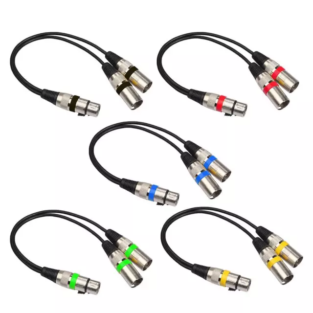 3Pin XLR Female to Dual 2 Male Splitter Patch Extension Cable for Microphone