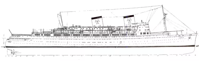 TS HANSEATIC, Passagierschiff. 1966 . Modellbauplan