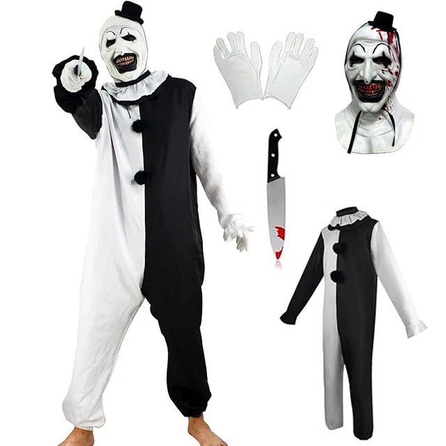 Kunst De Clown Cosplay Film Terriifier 2 Art De Clown Cosplay Kostuum Jumpsuit Masker Halloween Kostuums Masker voor Mannen Vrouwen  200000532
