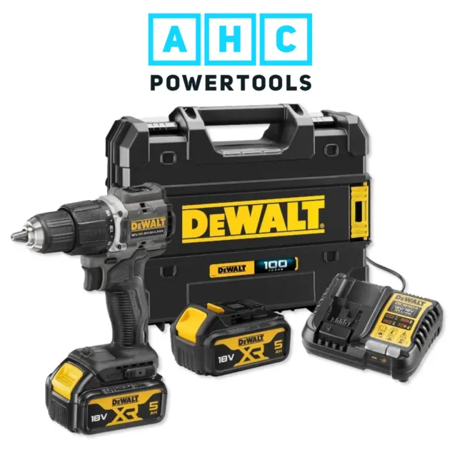 Taladro combinado Dewalt DCD100P2T-GB 100 años edición limitada 18V XR 2x baterías de 5,0Ah