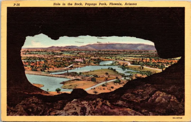 Hole In The Rock Papago Park Phoenix Arizona AZ c1947 Postcard