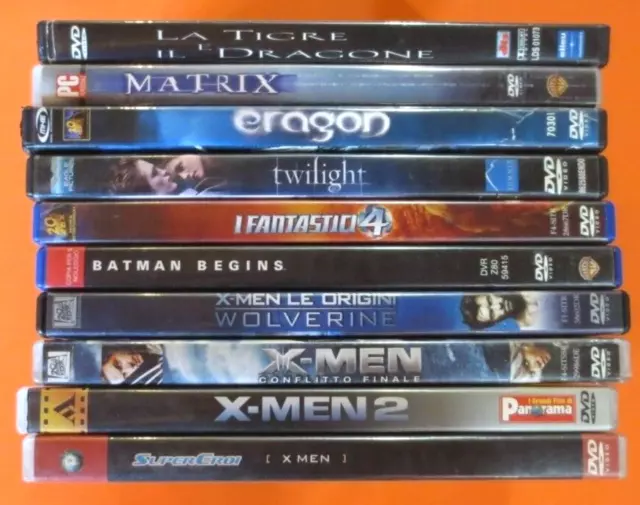 LOTTO 10 DVD Film AZIONE - SUPEREROI MARVEL/DC - FANTASY - CON LISTA TITOLI