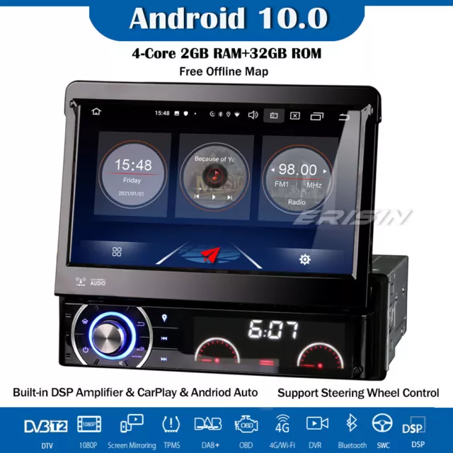 GEARELEC Autoradio 1 Din 7 Pouces avec Carplay Android Auto GPS