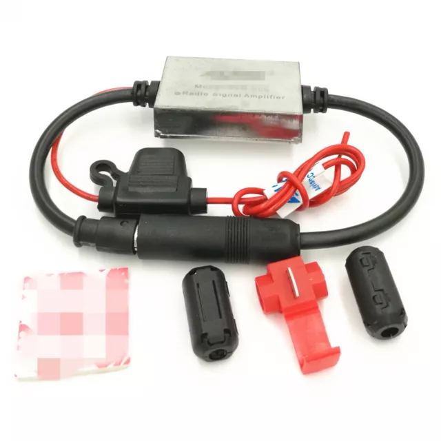 FM Signal Antenna Amplifier Anti Interference Adaptor Kit Fit For Car Truck SUV