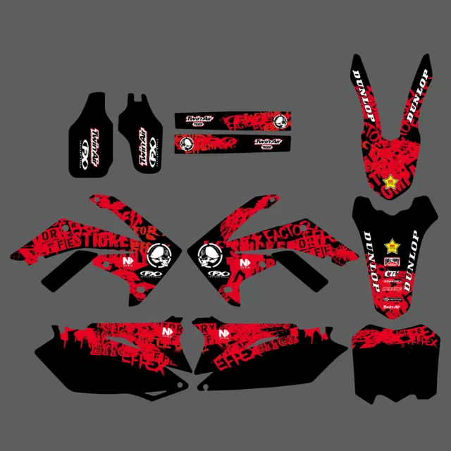 Team Graphics Decals Kit For Honda CRF450R 2009-2012 CRF250R 2010 2011 2012 2013