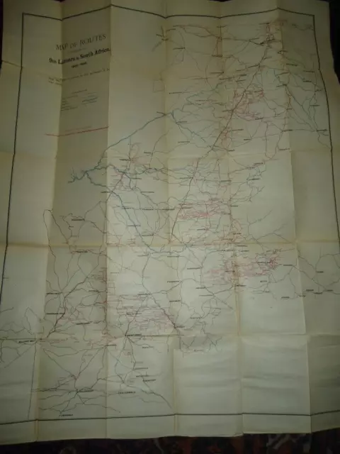 Map of Routes 9th QR Lancers South Africa 1889-1902 Boer War military campaign