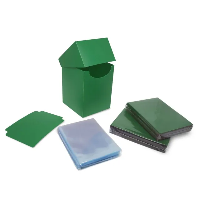 BCW Card Combo Deck Box 100 Guards + Inner Sleeves 64x89mm Acid Free Pack Green