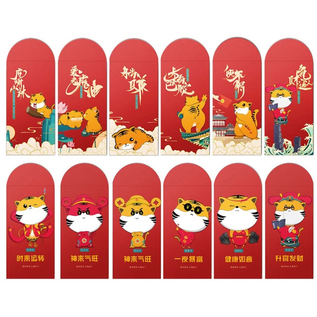 Carta busta rossa segno zodiacale penna Hong Bao portafoglio