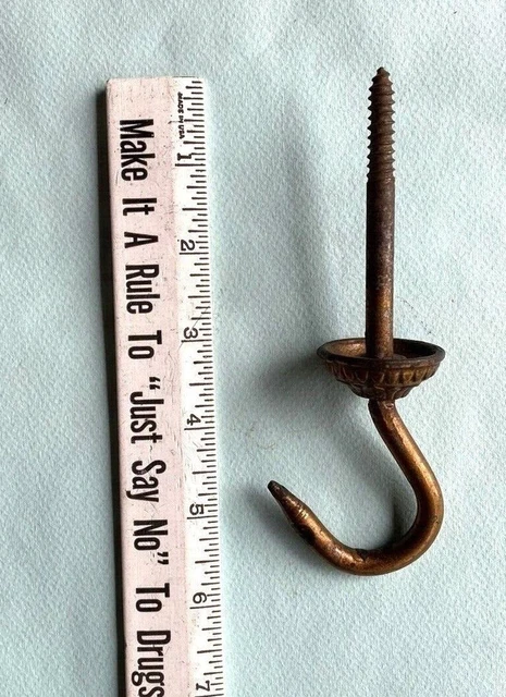 Cast Iron Ceiling Hanging Hook For Oil Lamp, Plants, Bird Cage ~ Vintage/Antique