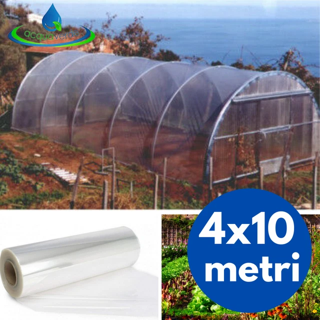 Telo Trasparente 3 Strati Telo Per Serra In Polietilene 3 Strati - 6x10mt, 150 Micron, Trasparente, Made In Italy Telo Serra - Foto 5