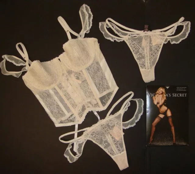 Victoria's Secret Designer Sammlung Luxe 36C Bh Bustier Satz L Kokosnuss Weiß