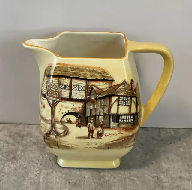 Antique Jug Pitcher Lancaster & Sons Pottery The Jolly Drover Inn 1920s Art Deco