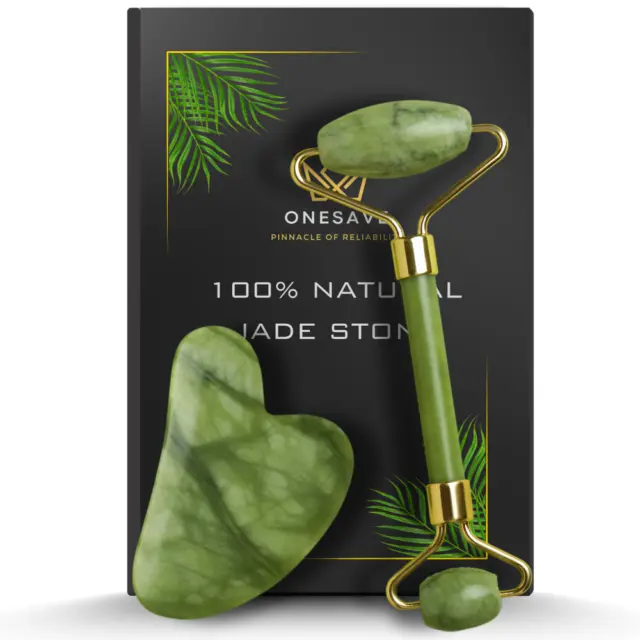 Jade Roller and Gua Sha Set Face Roller with Gua sha Stone for Women Anti-ageing